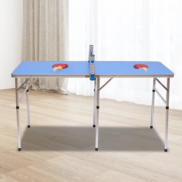Kokoontaittuva pöytätennispöytä - Pingispöytä - Alumiinirunko - 152x76x76 cm - Taittokoko 76x76x7 cm - Verkko mukana - MDF-kansi - noin 9,2 kg