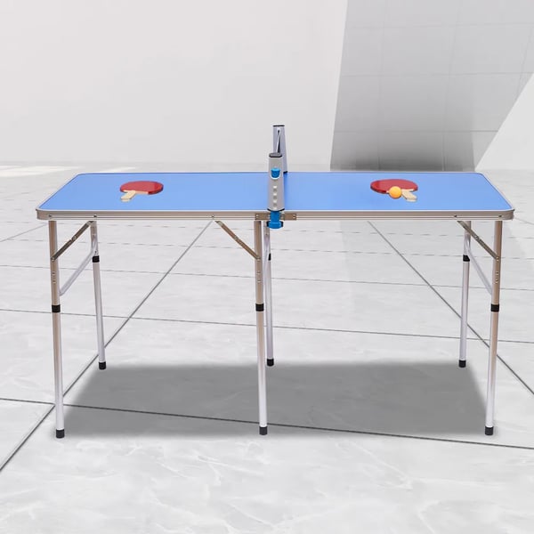 Kokoontaittuva pöytätennispöytä - Pingispöytä - Alumiinirunko - 152x76x76 cm - Taittokoko 76x76x7 cm - Verkko mukana - MDF-kansi - noin 9,2 kg