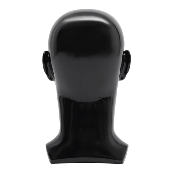 Udstillingshoved til paryk/hat/briller - Mannequinhoved - PVC - Højde 30 cm - Hovedomkreds 50 cm - Vægt 0,7 kg - Stabil fod - Sort