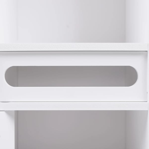Badeværelsesskab - Smalt skab med 3 hylder - Indbygget toiletrulleholder - Fritstående - PVC - 3 kg pr. hylde - Hvid