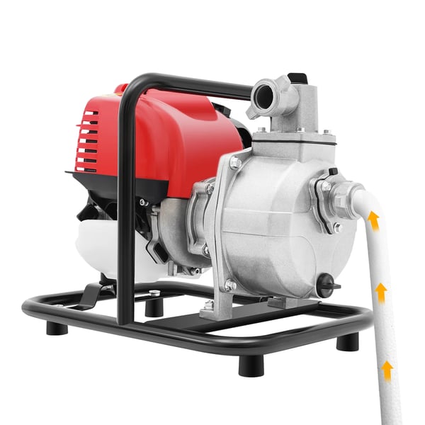 Bensindriven vattenpump - 4‑taktsmotor - Hög flödeskapacitet - Upp till 850 kPa - Oljetank 900 ml - Kolstål & aluminiumlegering - Röd