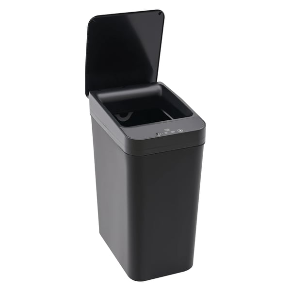 Kosketusvapaa roskakori - Automaattinen sensori - Tilavuus 8 l - Suorakulmainen - Infrapuna/Värinäanturi - ABS/PP - Mitat 15,8×23,5×32 cm - Musta