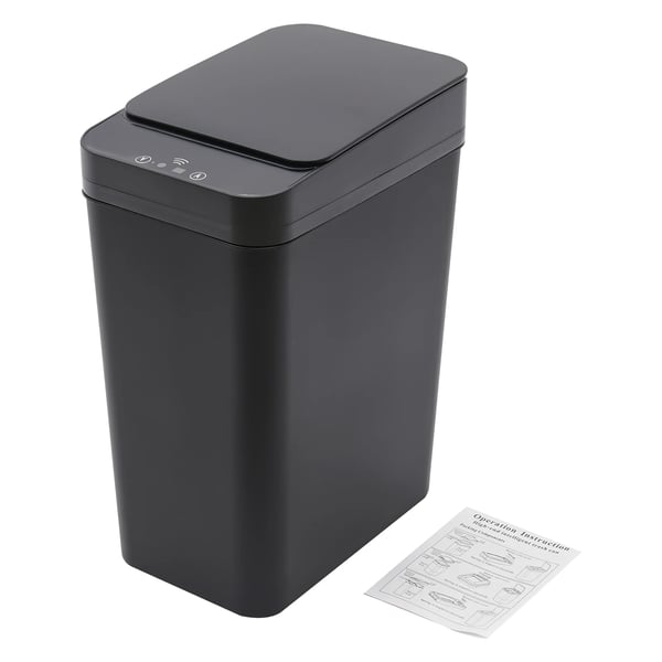 Berøringsfri skraldespand - Automatisk sensor - Kapacitet 8 L - Rektangulær - Infrarød/Vibrationssensor - ABS/PP - Mål 15,8×23,5×32 cm - Sort