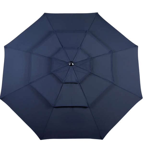 Udendørs parasol - Hængeparasol - Dobbelt - Rektangulær 4,5 m - Håndsving - Blå