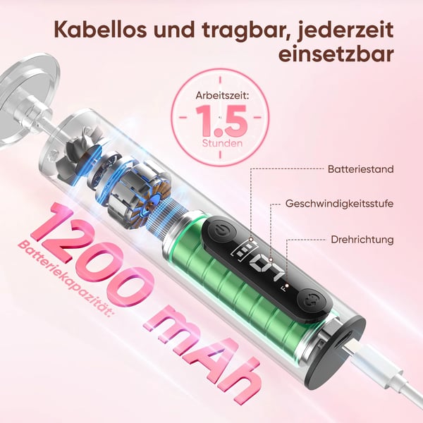 Elektrisk fodfil & hård hud fjerner - Håndholdt pedicure-fil - Genopladelig - Eksfolierer hård hud - Pink