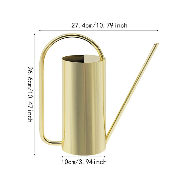 Vattenkanna - 201 Rostfritt Stål - 1,4 L Kapacitet - Lång Pip - För Inomhusväxter - 10 cm Bottendiameter - Vit
