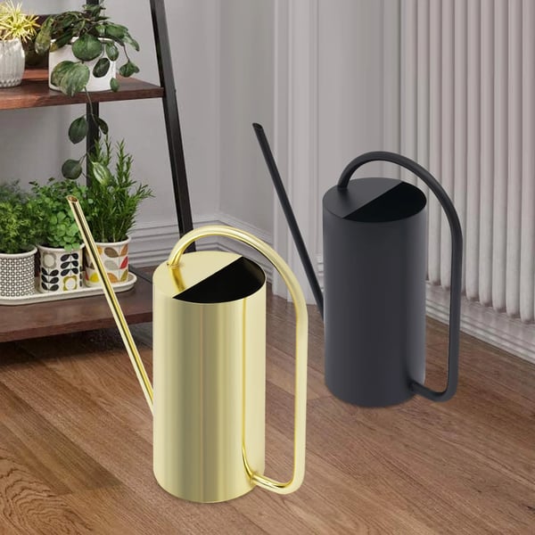 Vattenkanna - 201 Rostfritt Stål - 1,4 L Kapacitet - Lång Pip - För Inomhusväxter - 10 cm Bottendiameter - Vit