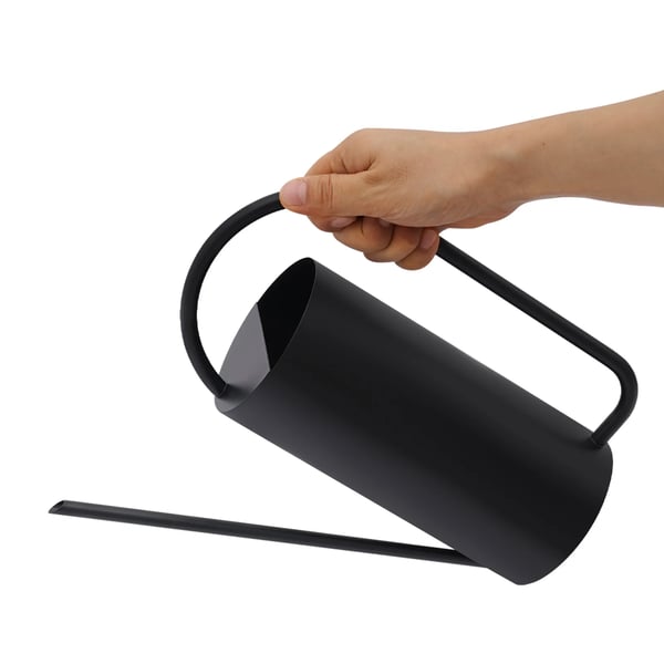 Vattenkanna - Rostfritt stål 201 - Lång pip - 1,4 L - För inomhus- och hängväxter - Ø10 cm botten - Svart