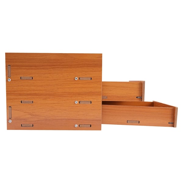 Skærmstander - Skrivebordsorganizer - Med skuffe og sidekabinet - MDF - Bæreevne 5 kg - Mål 48×20×13,5 cm, samlet længde 65,5 cm - Trælook