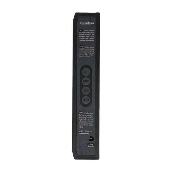 LED Digitalt Vægur - Stort Vægur - 48×19 cm - Dato & Temperatur - 220V - Lydløs - Sort med Grøn LED