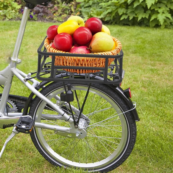 Bagcykelkurv - Netkurv til bagagebærer - Str. S - Jern - Bagmontering - Bæreevne 15–25 kg - Til elcykel, MTB & racercykel - Sort