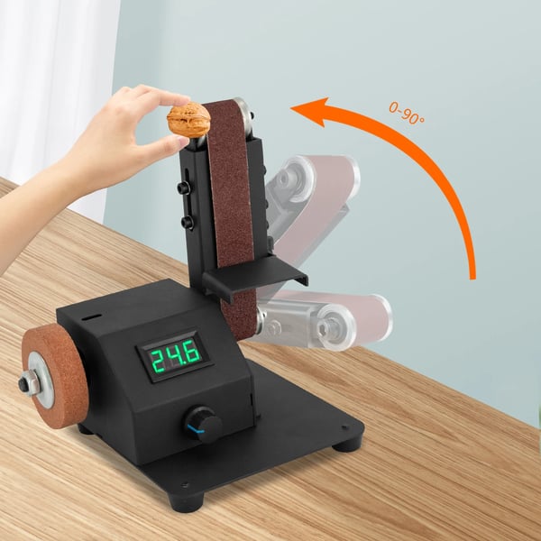 Sähköinen mini nauhahiomakone - 795-moottori - 350 W kuparimoottori - Säädettävä nopeus 0–10 000 rpm - EU-pistoke - Puulle ja metallille - Valkoinen