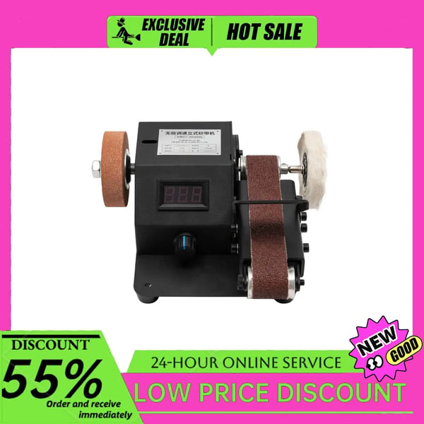 Sähköinen mini nauhahiomakone - 795-moottori - 350 W kuparimoottori - Säädettävä nopeus 0–10 000 rpm - EU-pistoke - Puulle ja metallille - Valkoinen