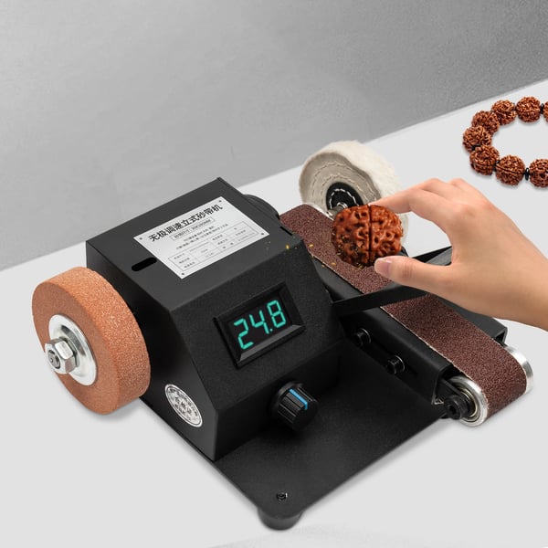 Sähköinen mini nauhahiomakone - 795-moottori - 350 W kuparimoottori - Säädettävä nopeus 0–10 000 rpm - EU-pistoke - Puulle ja metallille - Valkoinen