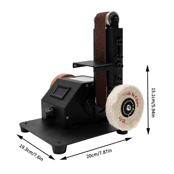 Sähköinen mini nauhahiomakone - 795-moottori - 350 W kuparimoottori - Säädettävä nopeus 0–10 000 rpm - EU-pistoke - Puulle ja metallille - Valkoinen