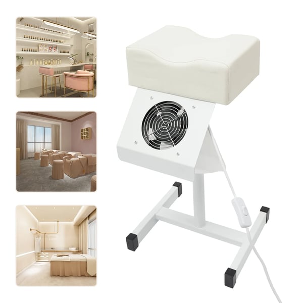 Pedikyyri jakkara - Manikyyrityötuoli kynsipölynimurilla - Korkeussäädettävä - Jalkatuki - 22 W 220 V 95 m³/h - 2600 rpm - EU‑pistoke - Valkoinen