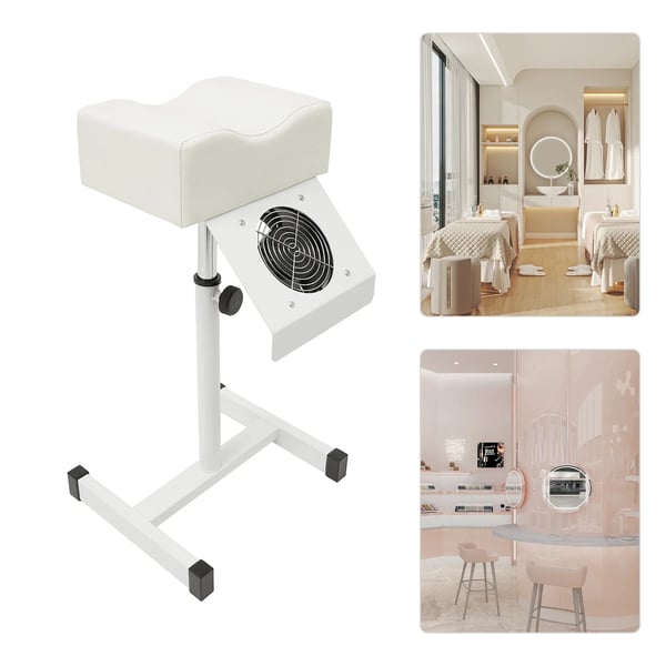 Pedikyyri jakkara - Manikyyrityötuoli kynsipölynimurilla - Korkeussäädettävä - Jalkatuki - 22 W 220 V 95 m³/h - 2600 rpm - EU‑pistoke - Valkoinen