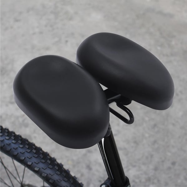 Næseløs cykelsadel - Racercykelsadel 4590 - Dobbelt polstring - PU/PVC - 65 manganstål - Til mænd - Sort