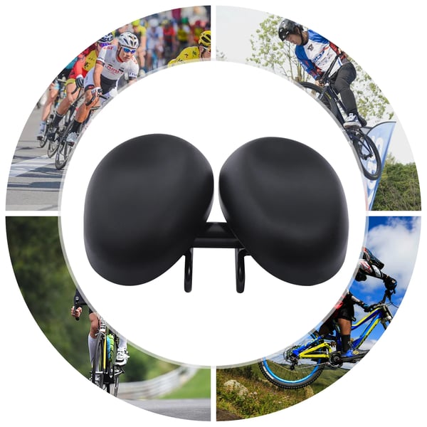 Næseløs cykelsadel - Racercykelsadel 4590 - Dobbelt polstring - PU/PVC - 65 manganstål - Til mænd - Sort