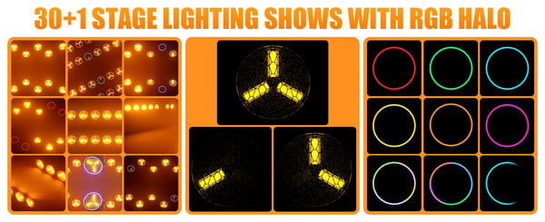 4 kpl COB PAR -valaisin - 3×30 W - 51×0,2 W RGB LED-nauha - DMX512/RDM - 8/10 kanavaa - Auto/Ääniohjaus/Master-Slave - Lämmin valo