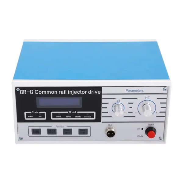 Dieselinjektor Testersæt - Common Rail - Tryk 0–600 bar - 220 V Netstrøm - EU‑stik - 3 Adaptere - Blå