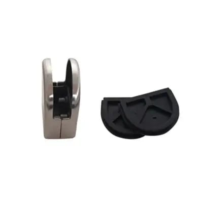 Glasklemme - Til rammeløst rækværk - 20-pak - 304 rustfrit stål - Til glas 8–10 mm - 53×43×24 mm - Korrosionsbestandig, inde/ude
