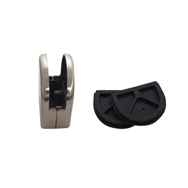 Glasklemme - Til rammeløst rækværk - 20-pak - 304 rustfrit stål - Til glas 8–10 mm - 53×43×24 mm - Korrosionsbestandig, inde/ude
