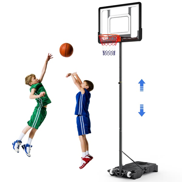 Basketställning - Portabel basketkorg - Höjdjusterbar 152–213 cm - För barn - Lätt att flytta - Svart