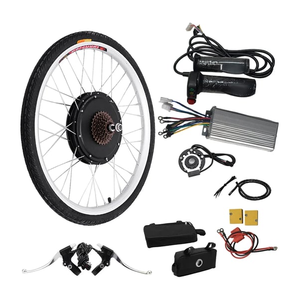 Elcykel konverteringssæt - Bagnavsmotorhjul 48V 1000W - 66 cm - Skivebremse - 45 Nm, 450 omdr./min - Op til 50 km/t - Blysyre/Lithium (uden batteri)