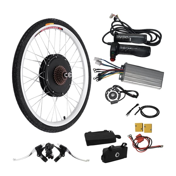 Elcykel konverteringssæt - Bagnavsmotorhjul 48V 1000W - 66 cm - Skivebremse - 45 Nm, 450 omdr./min - Op til 50 km/t - Blysyre/Lithium (uden batteri)