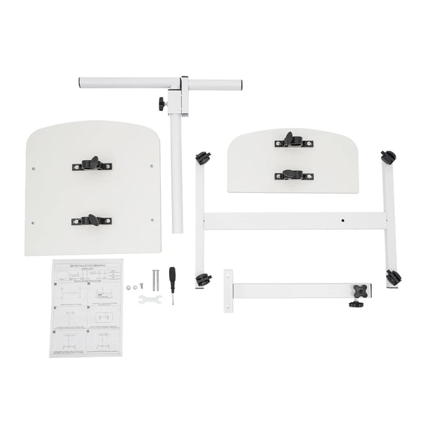 Computerbord på hjul - L-formet laptopbord - 360° vinkeljustering - 4 låsbare hjul - MDF & kulstofstål