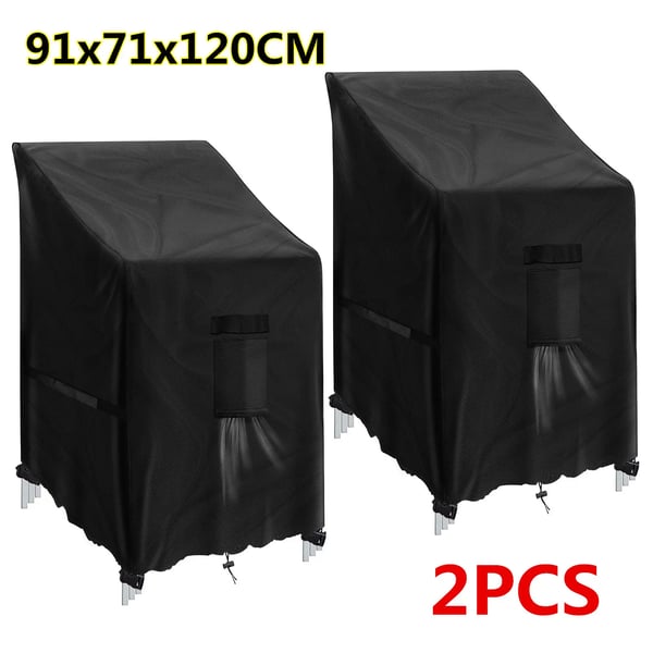 Havestolsovertræk - 2 stk. 91x71x120 cm - Vandtæt - UV-beskyttelse - Støvafvisende - 100 % Polyester - Hvid