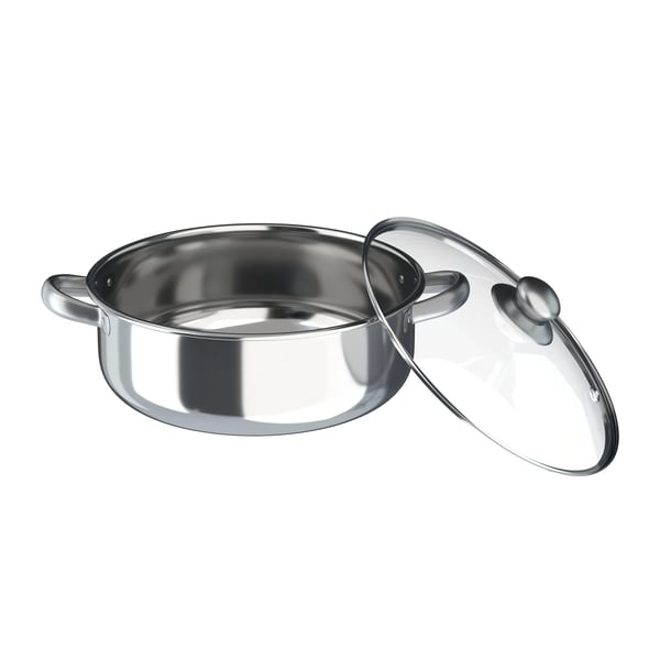 Höyrykeitin - Tuplakattila - Ruostumaton Teräs - 30 cm - Karkaistu Lasikansi - Ergonominen Kahva - 5 Kerrosta - Tumman Khaki