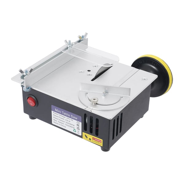 Mini bordsav - Præcisionssav - 96 W DC - 5000–10000 o/min - Klingehøjde 0,1–15 mm - 18×14×8 cm - Bordmodel - Til PCB/kobberrør/træ - Grå/Grøn
