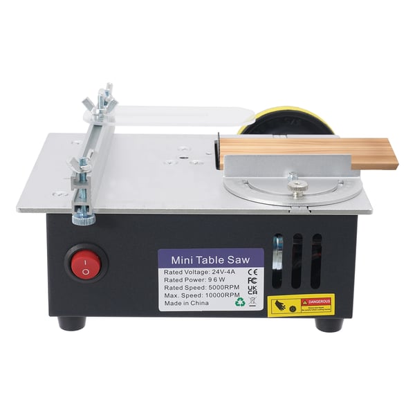 Mini bordsav - Præcisionssav - 96 W DC - 5000–10000 o/min - Klingehøjde 0,1–15 mm - 18×14×8 cm - Bordmodel - Til PCB/kobberrør/træ - Grå/Grøn