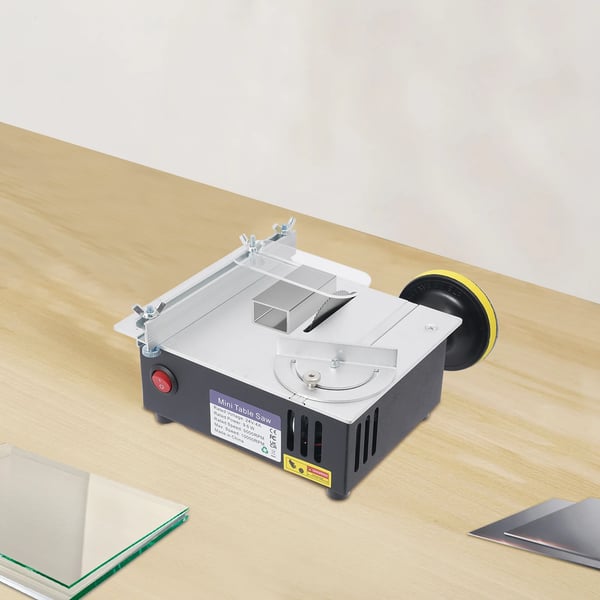Mini bordsav - Præcisionssav - 96 W DC - 5000–10000 o/min - Klingehøjde 0,1–15 mm - 18×14×8 cm - Bordmodel - Til PCB/kobberrør/træ - Grå/Grøn