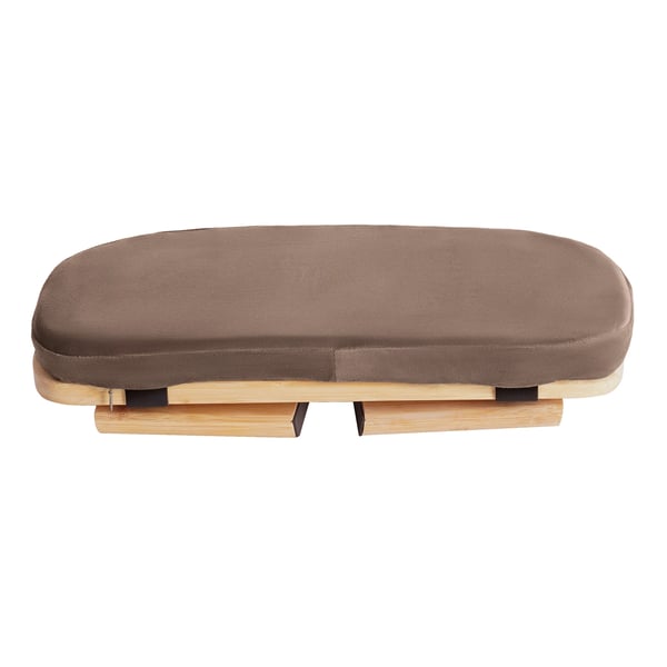 Meditointijakkara - Taitettava polvipenkki - Bambu - 5° etukallistus - Paksu vaahtopehmuste - Enint. 180 kg - 44×19×21 cm - Riisinvalkoinen