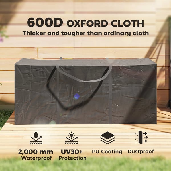 Förvaringsväska - Trädgårdsdynor & Julgran - Vattentätt Oxford-tyg, 175×55×75 cm - Svart