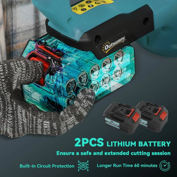 Häcksax - Häcktrimmer 18 V - 51 cm blad - 2x 4000 mAh batterier - Sladdlös - Blå/Svart
