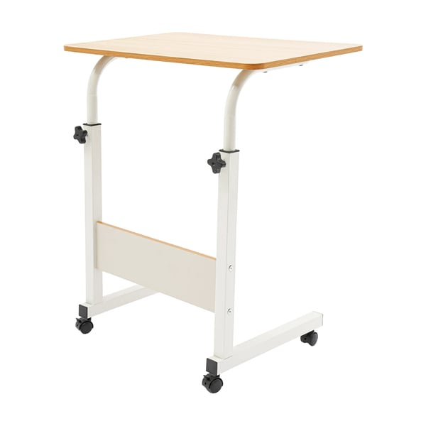 Laptopbord - Sidebord med hjul - Højdejusterbart 70–90 cm - Rektangulært - Til sofa & soveværelse - Brun
