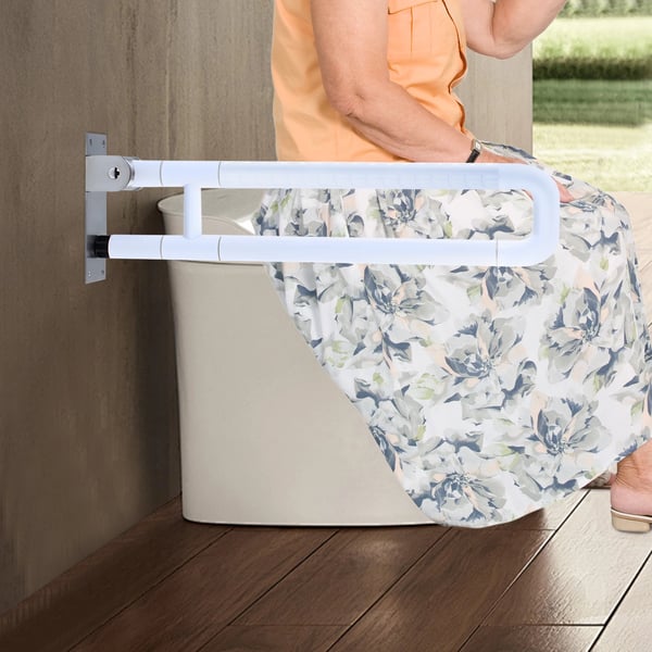 Toilethåndgreb - Foldbart vægmonteret støttegreb - 60 cm - 300 kg bæreevne - Rustfrit stål - Skridsikkert - Til ældre