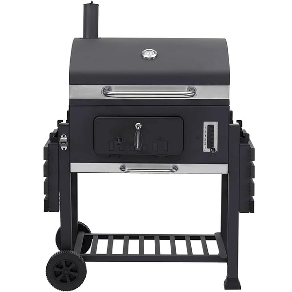 BBQ Hiiligrilli - Grillikärry - Erittäin suuri paistoala - 6+ hengelle - Pulverimaalattu rauta - Pyörillä