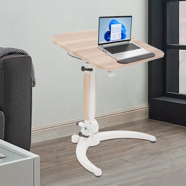 Korkeussäädettävä seisomapöytä - Laptop-pöytä - Korkeus 75–110 cm - Kallistus 15–90° - Tasokoko 52×70 cm - Pyörillä - Enimmäiskuorma 2,5 kg - Burgundi