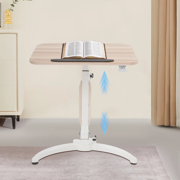 Korkeussäädettävä seisomapöytä - Laptop-pöytä - Korkeus 75–110 cm - Kallistus 15–90° - Tasokoko 52×70 cm - Pyörillä - Enimmäiskuorma 2,5 kg - Burgundi