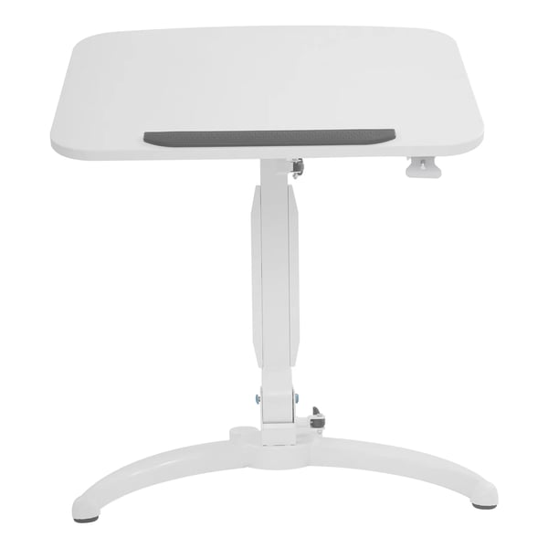 Rullbart laptopbord - Höj- och sänkbart ståbord - Lutning 15–90° - Skiva 52×70 cm - Höjd 75–110 cm - Max 2,5 kg - MDF - Vit