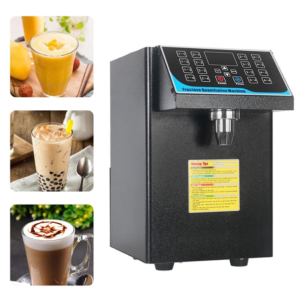 Fruktose- og sirupsdispenser til bubble tea - BC-16A - Automatisk dosering - 450W 220V - EU-stik - 304 rustfrit stål - 36×25×40 cm - Sort
