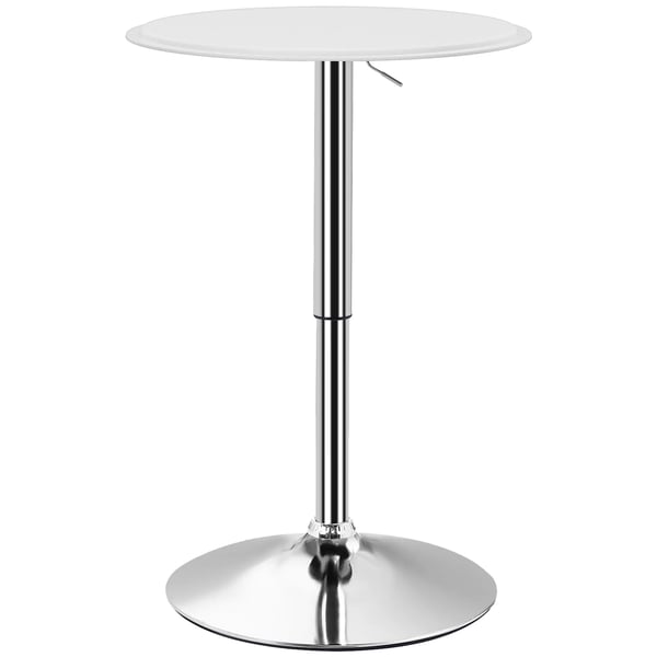 Barbord - Höj- och sänkbart - 360° Snurr - Rund Fot - Ø63 cm - Höjd 67–93 cm - Vit