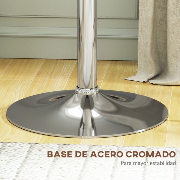 Barbord - Höj- och sänkbart - 360° Snurr - Rund Fot - Ø63 cm - Höjd 67–93 cm - Vit