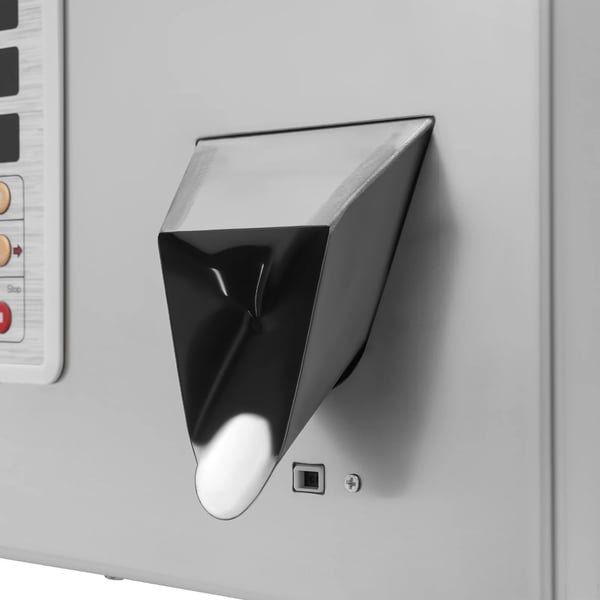 Pulver- och granulatfyllare - Automatisk doseringsmaskin - 1–50 g, 2–5 s/påse, tratt 20×30 cm, 220 V EU-kontakt, rostfritt stål - Silver