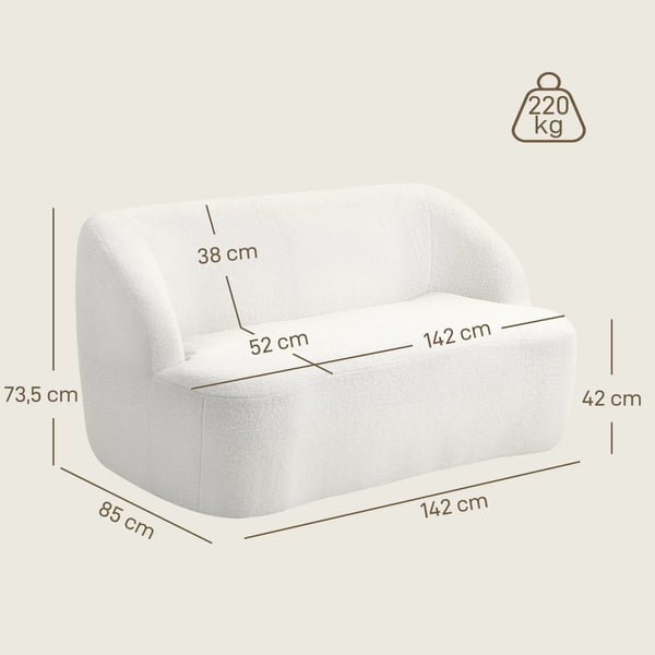 Soffa - Vardagsrumsoffa - Äkta läder - Modern stil - Extra bred över 240 cm - Fristående enkel del - Vit